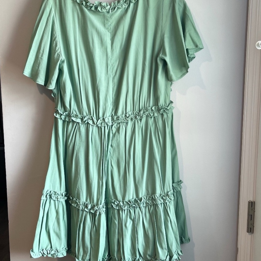 Magnolia Mint Ruffle Mini Dress - Picture 2 of 4